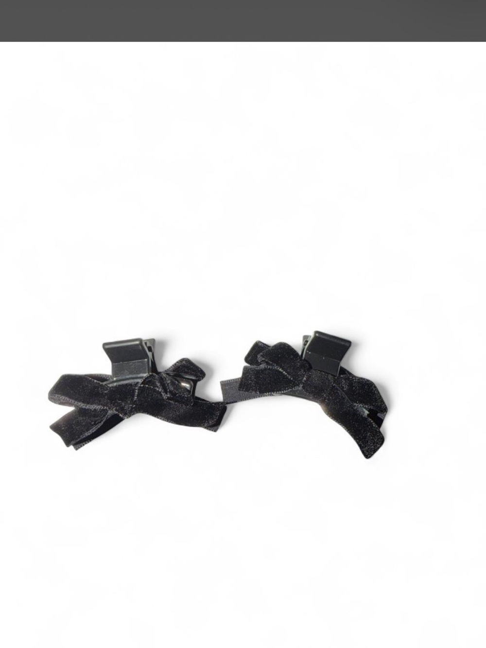Black Velvet Bow Hair Clips - Set of 2